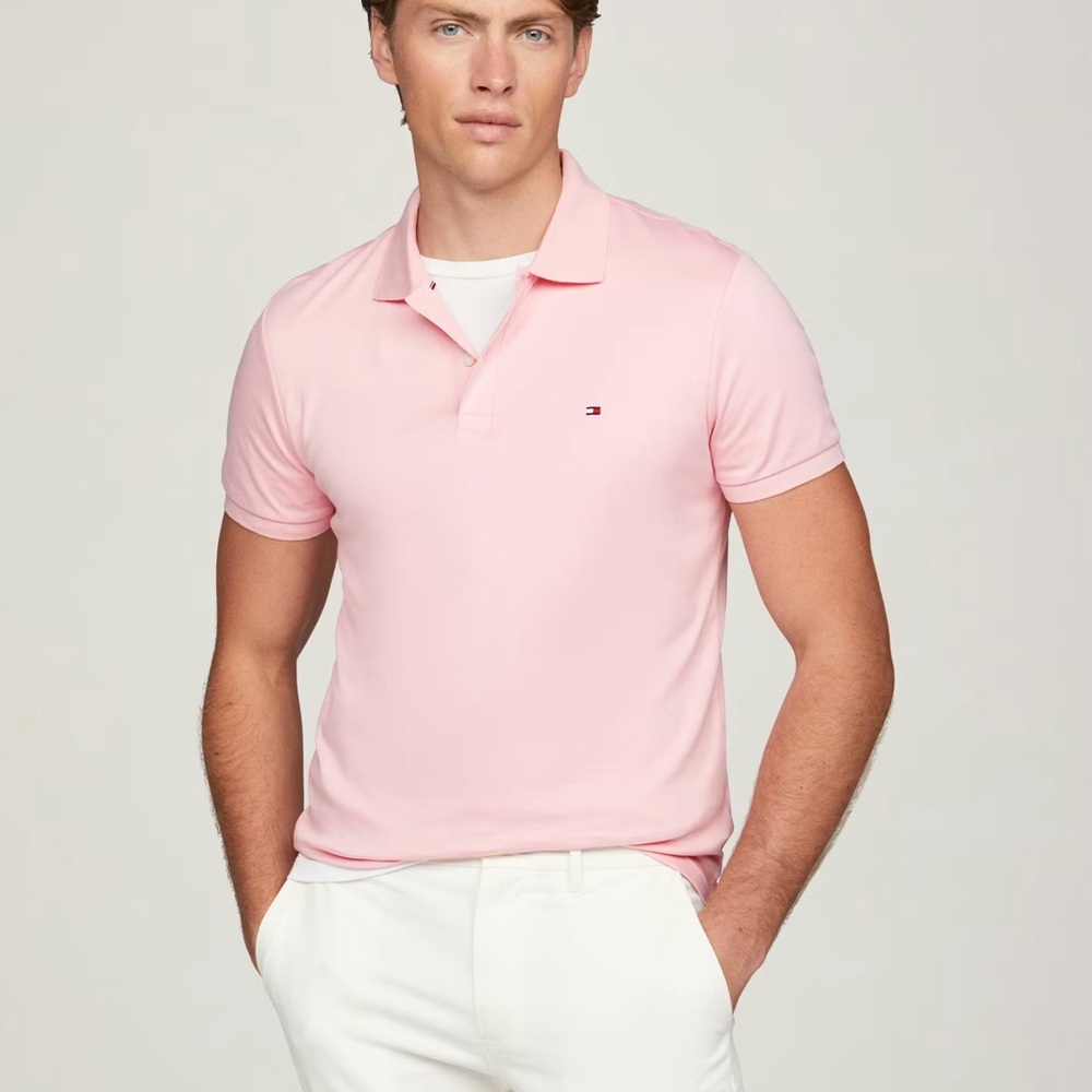 Tommy Hilfiger Men's Light Pink Polo LG New!